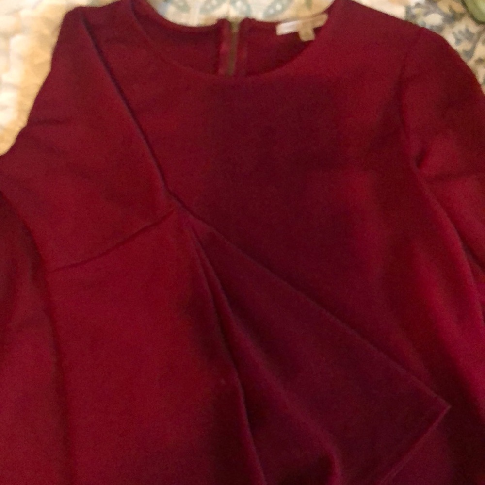 bell sleeved red blouse